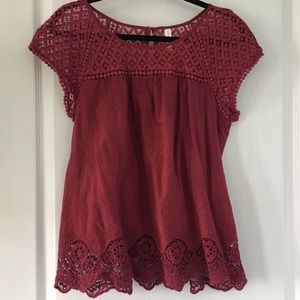 Rose Embroidered Lace Top
